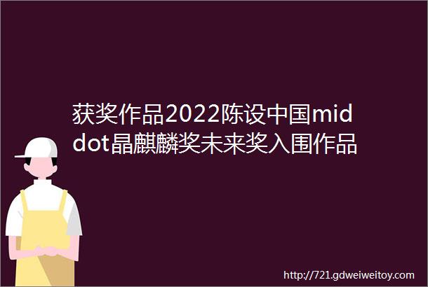 获奖作品2022陈设中国middot晶麒麟奖未来奖入围作品